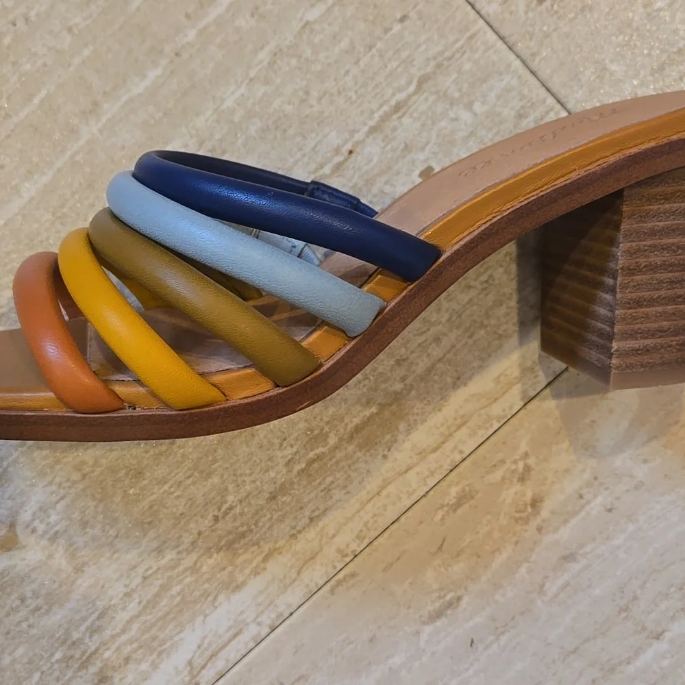 Madewell The Addie High Heel Multi-Color Strappy Mule - Picture 8 of 12